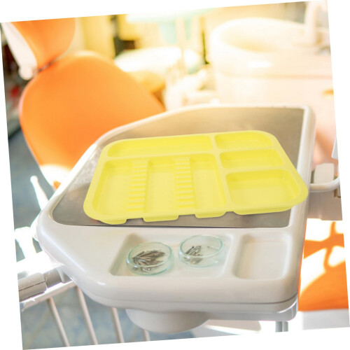 2Pcs Storage Tray with Divided Compartments, Durable Plastic Organizer for Snacks, Bathroom and More 2