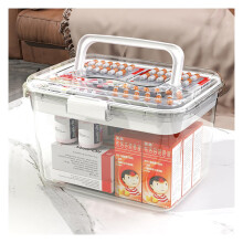 Large Capacity First Aid Box with Handle, White Medicine Storage Organizer for Home and Travel