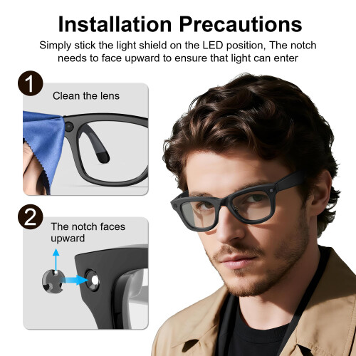 HiBloks LED Light Blocker Sticker for Ray-Ban Meta 1