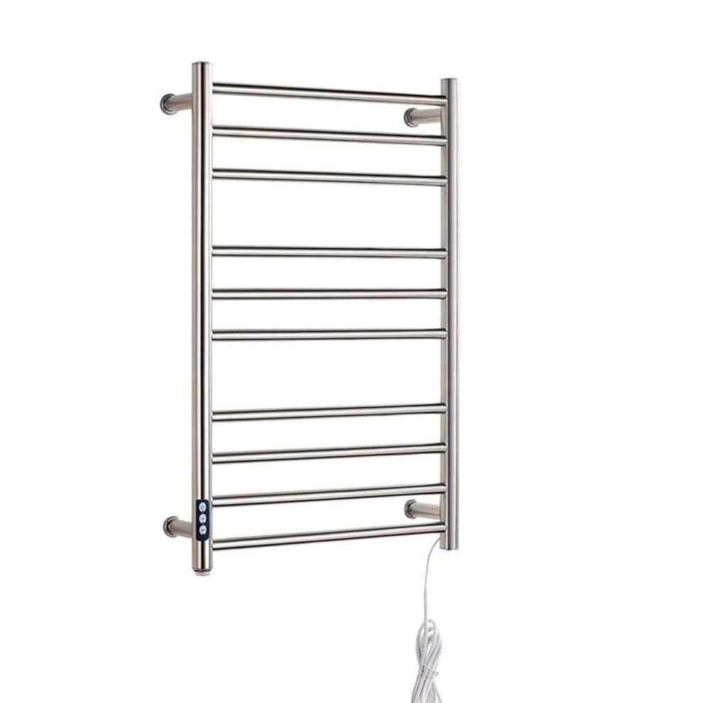 Towel Warmer Wall Mounted Electric Heated Towel Rack With Timer 304 Stainless Steel Bathroom Rail 9053599194453