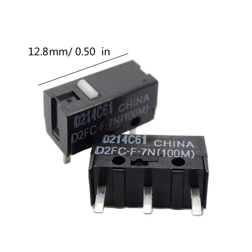2/10Pcs Mouse Micro Switch D2FCF7N 100M 3Pin 0.74N Replacement Gaming Mouse Click Button 2