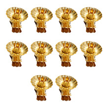 Pack Of 10 Elegant Metal Candle Clips For Table Decoration-Gold