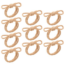 10 Piece Handcrafted Linen Napkin Rings with Bowknot Braided