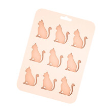 Flexible Tray Cats Shape Handmade Ice Cubes Molds Silicone-Pink