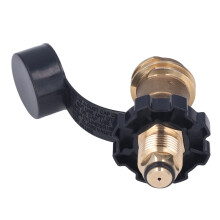 Propane Tank Adapter POL to QCC1 Brass Converter with Ergonomic Handle for Camping Stove and Grill