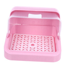 Bottle Drying Rack with DustProof Lid, Large Capacity Pink Baby Bottle and Utensil Storage Box