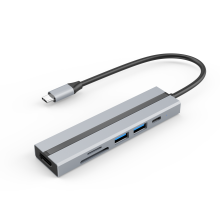 6-in-1 USB-C-Hub mit 4K HDMI, USB 3.0/2.0-Anschlüssen, SD/TF-Kartenleser