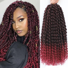 Passion Twist Hair Extensions 20 Inch Water Wave Crochet Braids 8 Packs Lightweight and Full Coverage