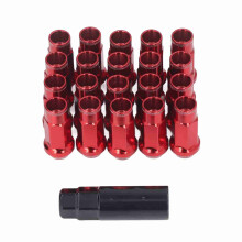 20pcs M12x1.25 Metal Lug Nuts for Cars | Universal Replacement, Red