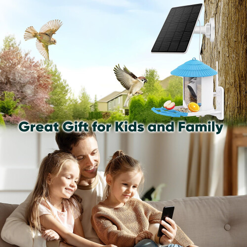 3W Solar Panel for Bird Feeder Camera with TypeC Plug, Continuous Outdoor Power Supply, White 2