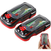 Handheld Car Racing Game for Kids Ages 38, Dual Player Electronic Racing Toy with Steering Control, Battery Powered (2PCS)
