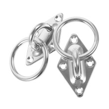 2pcs Stainless Steel Pad Eye Plate Heavy Duty Tie Down Anchor for Trailer, Hammock, Yoga Swing