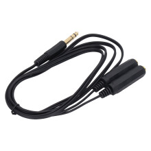 1.8m Mic Y Splitter Cable 6.35mm TRS Male to Dual Female, Stereo Bravo