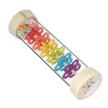 Wooden Rainstick Instrument with Authentic Rain Sound for Kids Music Education and Percussion Play