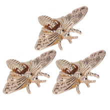 3pcs Light Gold Bee Designed Alloy Turn Locks for Bags Rotatable DIY Hardware