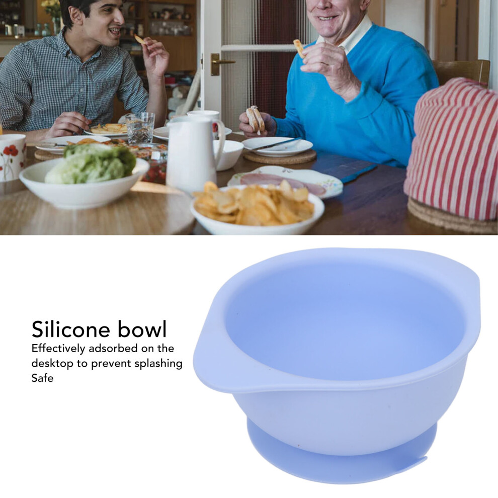 Light/Blue Soft Silicone Suction Bowl For Elderly Care