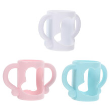 3 Pack Silicone Baby Bottle Handle Grip Soft Ergonomic Holder for Feeding and Wide Bottle Compatibility