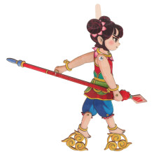 Chinese Shadow Puppet Kit Nezha Character Handcrafted for Cultural Storytelling and Stage Performance