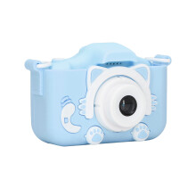 Toddler Silicone Kids Camera 2.0" Blue with 32GB Storage & Carry Rope