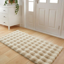 (60x110cm (2ft x 3.7ft), Beige) Bubble Rug Thick Non Slip Soft Fluffy Faux Fur Carpet 7cm Pile Height Bedroom Livingroom Rug