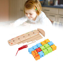 Wooden Number Puzzle Montessori Toys, Rubber Wood, Educational Blocks