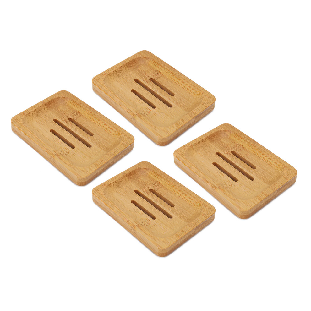 Set of 4 Bamboo Soap Holders Lightweight