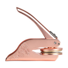Rose Gold Embosser Stamp for Wedding Invitations and Crafts with Ergonomic Non Slip Handle