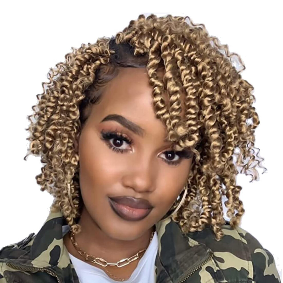 Passion Twist Crochet Hair 8 Inch Pre Looped Pretwisted Water Wave Braids 27# Lightweight Comfort
