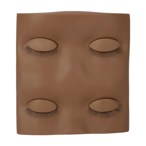 False Eyelashes Extension Practice Mannequin Head - Coffee Color, 11x10.5cm 1