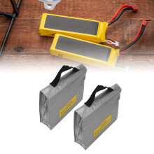 2 Pcs Fireproof Lithium Battery Safety Bag PVC Fiber 240x64x180mm