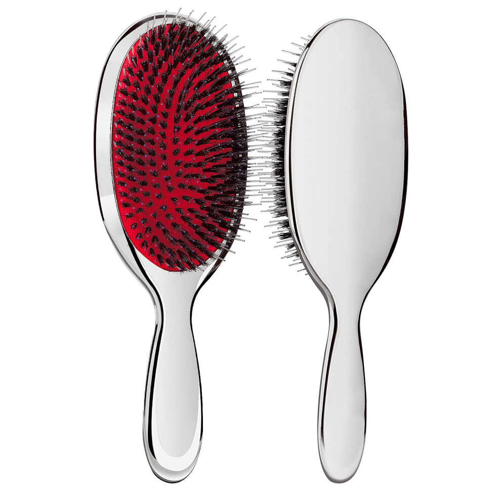 Unisex Gold Anti Static Hair Brush Paddle Rose Detangling Boar Bristle And Nylon For Extensions