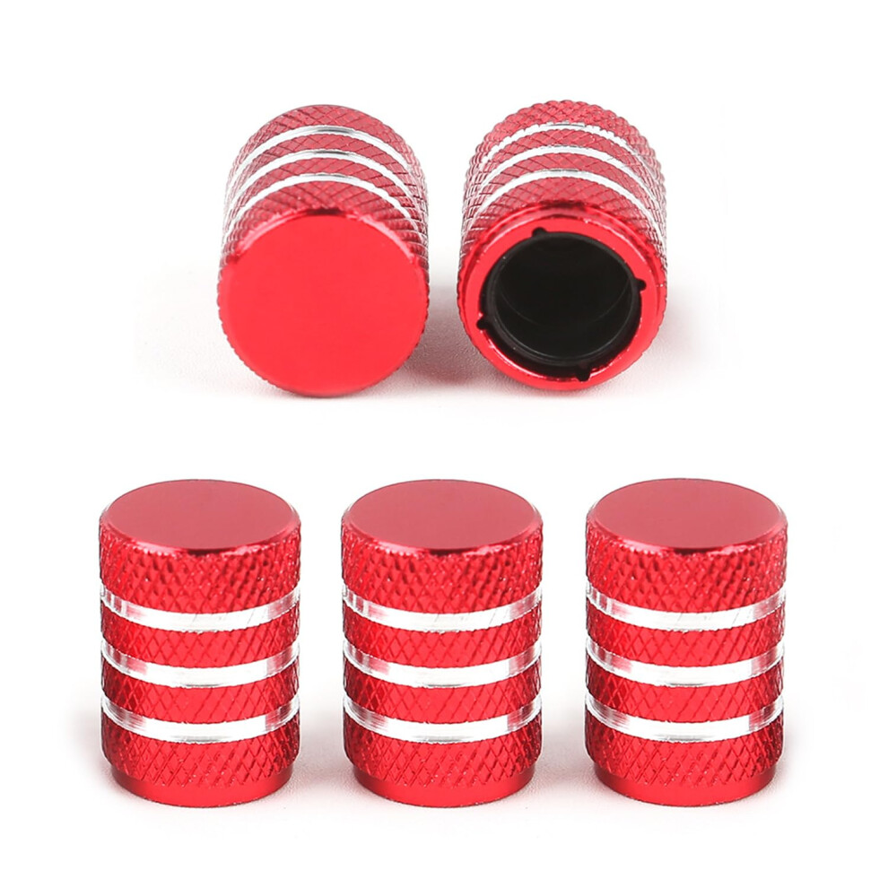 Aluminum Tire Valve Stem Caps 5Pcs Leakproof Seal Corrosion Resistant Universal Fit For Cars Bikes Red 9053599197959