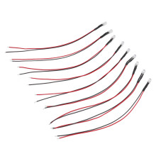 10pcs 5mm Prewired Red LED Diodes, 5-12V Decorative Lights