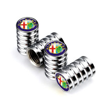Car Tire Valve Caps Set 4pcs AntiRust Alloy with LeakProof Rubber Seal for Alfa Romeo