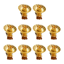 Set van 10 decoratieve metalen kaarsklemmen Praktische-Goud