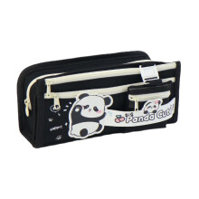 Large Capacity Black Pencil Case for Adults, Durable Pen Pouch Organizer for Office and School