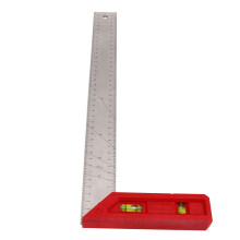 Edelstahl-Holzarbeitswinkel 40 cm mit Wasserwaage, 90/45 Lineal