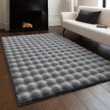 (120x170cm (4ft x 5.5ft), Grey) Bubble Rug Thick Non Slip Soft Fluffy Faux Fur Carpet 7cm Pile Height Bedroom Livingroom Rug