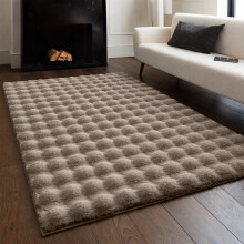 (120x170cm (4ft x 5.5ft), Mocha) Bubble Rug Thick Non Slip Soft Fluffy Faux Fur Carpet 7cm Pile Height Bedroom Livingroom Rug