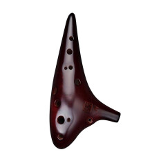 12 Hole Alto C Ocarina Ceramic with White Crackle Finish, Clear Tone, Beginner Friendly