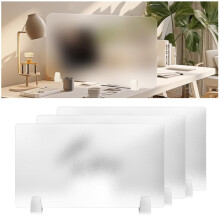 3 Pack Frosted Acrylic Desk Privacy Panel Divider for Office Table or Classroom, 40x30cm 16x12in