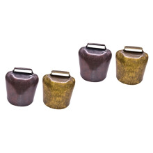 Cow Bell Set for Livestock and Pets, Clear Loud Tone, Rustic Farm Animal Ornament, 4pcs
