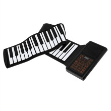 Portable 61 Key Roll Up Electronic Keyboard with Builtin Speakers and Realistic Key Response