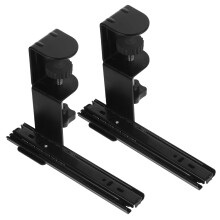 Adjustable Under Desk Keyboard Tray Clamp On Desk Extender with Stable Support Arm Black 2 Sets