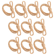 Natural Fiber Linen Bowknot Napkin Rings Handcrafted For Country