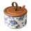 Ceramic Salt Pot Featuring Secure Lid And-small blue floral 1