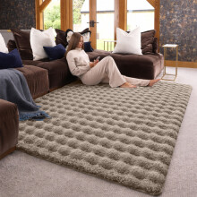 (200x290cm (6.7ft x 10ft), Mocha) Bubble Rug Thick Non Slip Soft Fluffy Faux Fur Carpet 7cm Pile Height Bedroom Livingroom Rug
