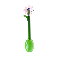 Heat Resistant Transparent Glass Stirring Spoon-flower spoon 3