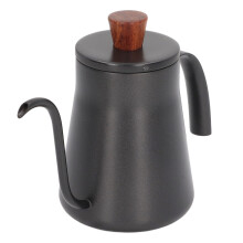 400ml Edelstahl-Kaffeefilterkanne mit Walnussgriff und Deckel