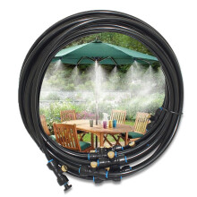 Outdoor Misting System 20M with 30 Nozzles, Fine Mist Cooling Patio and Garden Greenhouse Kit